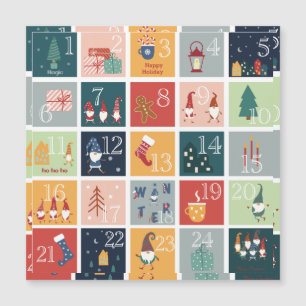 CHRISTMAS GNOMES Advent Calendar Magnetkarte