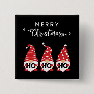 Christmas Gnomes Ho Ho Ho Ho Button