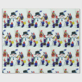 CHRISTMAS GNOMES IM SCHNEE GESCHENKPAPIER (Flach)