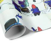 CHRISTMAS GNOMES IM SCHNEE GESCHENKPAPIER (Rolleneckpunkt)