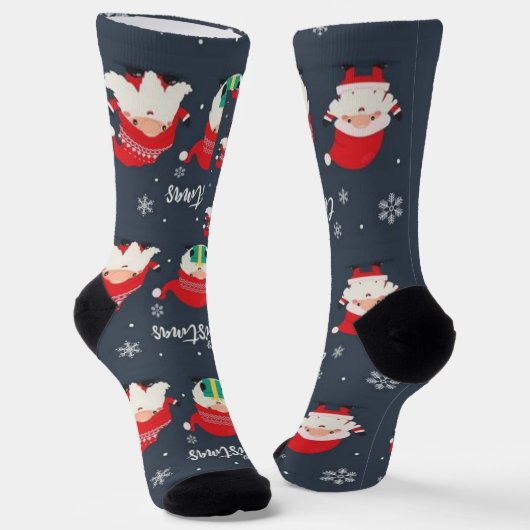 "CHRISTMAS GNOMES" Nachhaltiger Premium-Crew-Sock Socken (Gewinkelt)