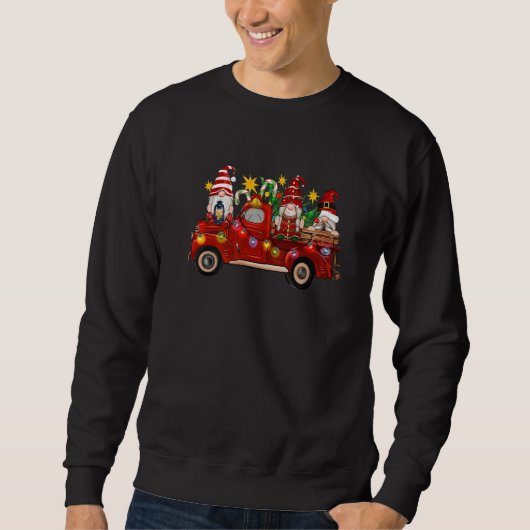 Christmas Gnomes On Truck Christmas Light Merry Ch Sweatshirt (Vorderseite)