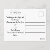 Christmas Gnomes Poinsettia Trendy Weihnachten Postkarte (Rückseite)