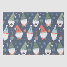 Christmas Gnomes Santa Claus Blue Green Whimsical