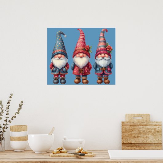 Christmas Gnomes Trio Poster (Küche)