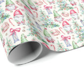 Christmas Gnomes Watercolor Wrapping Paper Geschenkpapier (Rolleneckpunkt)