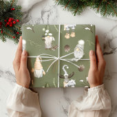 Christmas Gnomes Woodland Geschenkpapier