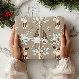 Christmas Gnomes Woodland Geschenkpapier