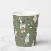 Christmas Gnomes Woodland Pappbecher (Rückseite)