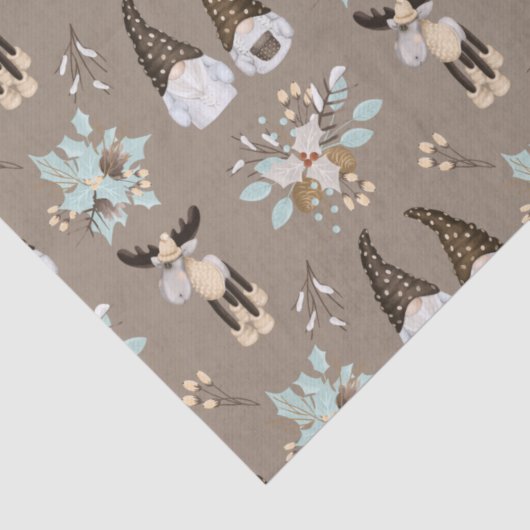 Christmas Gnomes Woodland Seidenpapier (Detail)