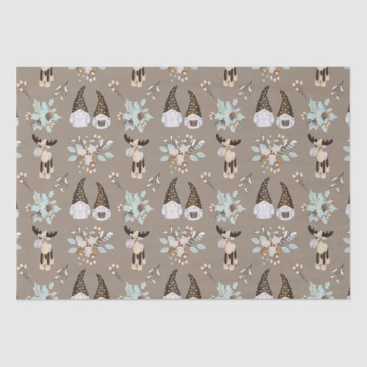 Christmas Gnomes Woodland Seidenpapier (Vorderseite)
