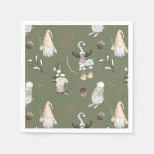 Christmas Gnomes Woodland Serviette