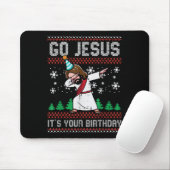Christmas Go Jesus Its Your Birthday Dab Ugly Xmas Mousepad (Mit Mouse)
