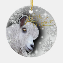 Christmas Goat BabyGirl ADD Ihr Foto Keramik Ornament