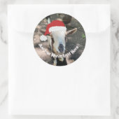 Christmas Goat Custom Message Runder Aufkleber (Tasche)