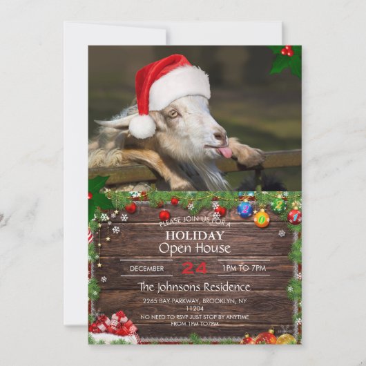Christmas Goat Einladung (Vorderseite)