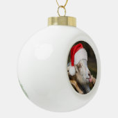 Christmas Goat Keramik Kugel-Ornament (Links)