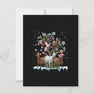 Christmas Goat On Tree Santa Goat Lover's Einladung