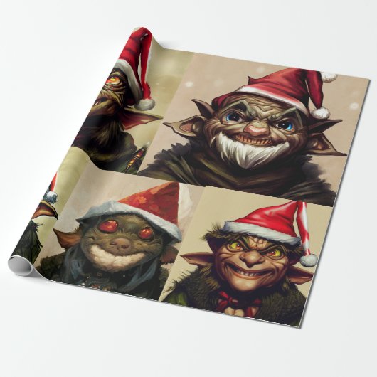 Christmas Goblin Wrapping Paper Geschenkpapier (Ungerollt)
