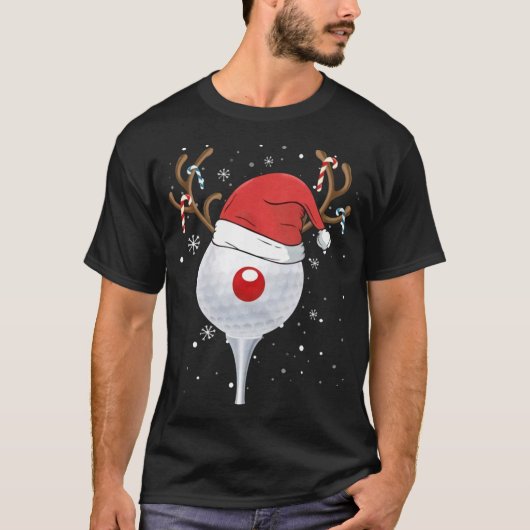 Christmas Goft Reindeer Funny Weihnachtsmannmütze  T-Shirt (Vorderseite)