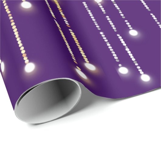Christmas Gold and Silver Sparkling Lights Geschenkpapier (Rolleneckpunkt)