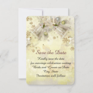 Christmas Gold Bell Save the Date