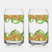 Christmas Gold Bows & Green Ornament | Festive Dosenglas (Rückseite)