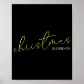 Christmas Gold Calligraphy Script Modern Blessings Poster (Vorne)
