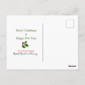 Christmas Gold Foil Holly Border Single Foto Postkarte (Rückseite)