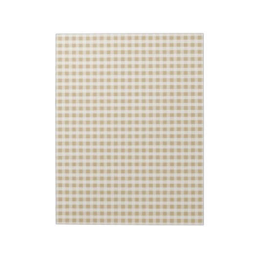 Christmas Gold Gingham Karo Pattern Notizblock (Rotiert)
