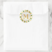 Christmas Gold Holly Monogram Umschlag Aufkleber (Tasche)