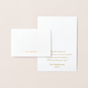 Christmas Gold JOY Stilisierte Poinsettia Monogram Folienkarte