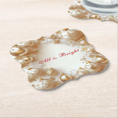 Christmas Gold Ornaments,Snowflakes All is Bright Untersetzer (angewinkelt)