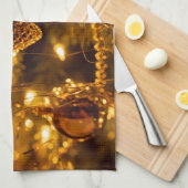 Christmas Gold Pine Cone Geschirrtuch (Viertel Falte)