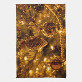 Christmas Gold Pine Cone Geschirrtuch (Vertikal)