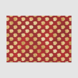 Christmas Gold Poinsettias auf Red Seidenpapier