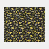 Christmas Gold Santa Snowman Strumpf Pattern Fleecedecke (Vorderseite (Horizontal))