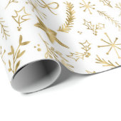 Christmas - Gold Shimmer Xmas Pattern - WHT Geschenkpapier (Rolleneckpunkt)