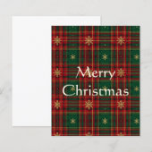 Christmas Gold Snowflake Tartan Plaid Holiday Card (Vorne/Hinten)