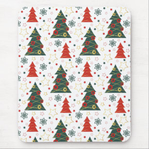 Christmas Gold Twinkle Starry Pines Mousepad