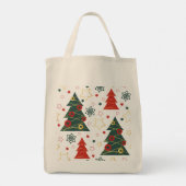 Christmas Gold Twinkle Starry Pines Tragetasche (Rückseite)