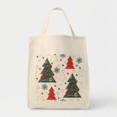 Christmas Gold Twinkle Starry Pines Tragetasche (Vorne)