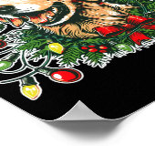 Christmas Golden Retriever Antlers Santa Hat Long  Poster (Ecke)