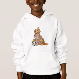 Christmas Golden Retriever Dog with Soccer Ball Hoodie