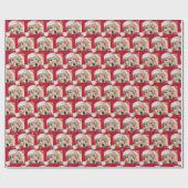 Christmas Golden Retriever mit Hut Geschenkpapier (Flach)