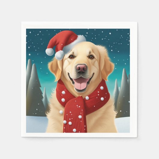 Christmas Golden Retriever Napkins Serviette (Vorderseite)