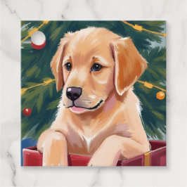 Christmas Golden Retriever Puppy Present Geschenkanhänger