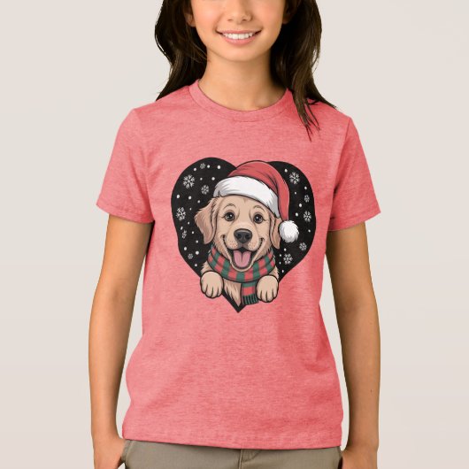 Christmas Golden Retriever - Santa Dog Tri-Blend Shirt (Vorderseite)