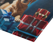 CHRISTMAS GOLDEN RETRIEVY PUPPY SCHNEIDEBRETT (Ecke)