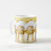 Christmas Golden Snowman Snowflakes Holidays Kaffeetasse (Vorderseite Links)